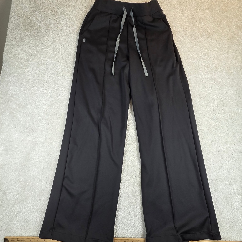 FIGS Salina High Waisted Wide Leg Scrub Pant Black Small Tall